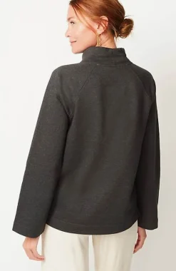 Seamed Fleece Mock-Neck Top | Jjill