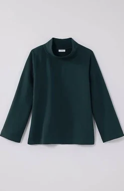 Seamed Fleece Mock-Neck Top | Jjill