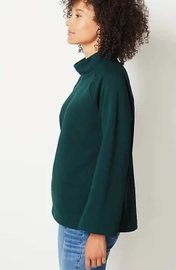 Seamed Fleece Mock-Neck Top | Jjill