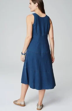 Seamed Indigo Midi Dress | Jjill