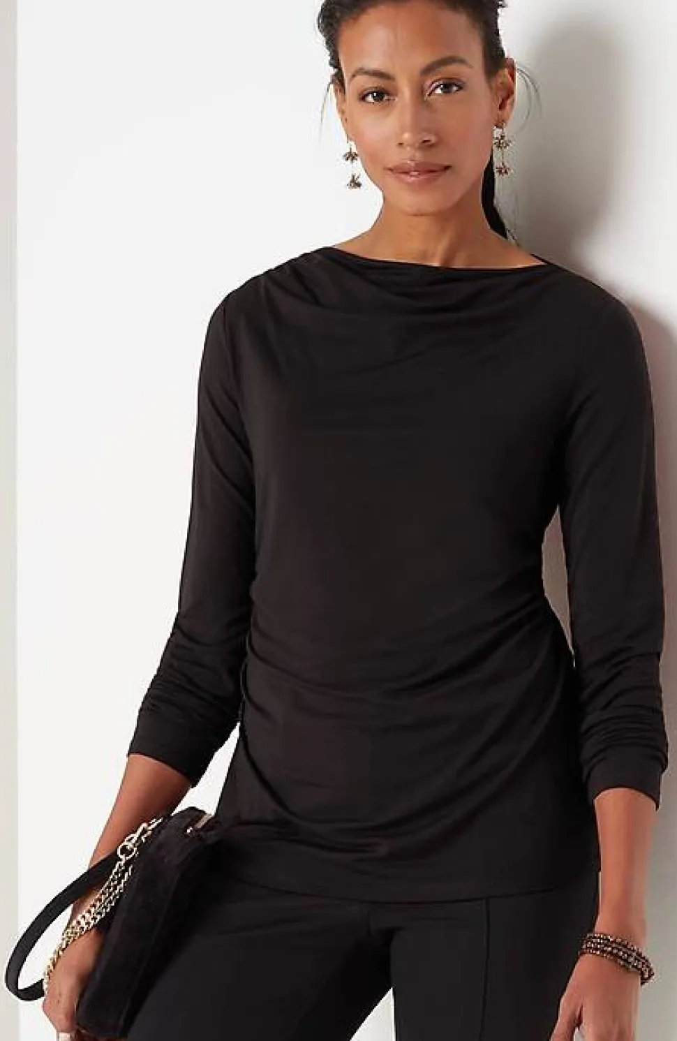 Shirred-Waist Draped Top | Jjill