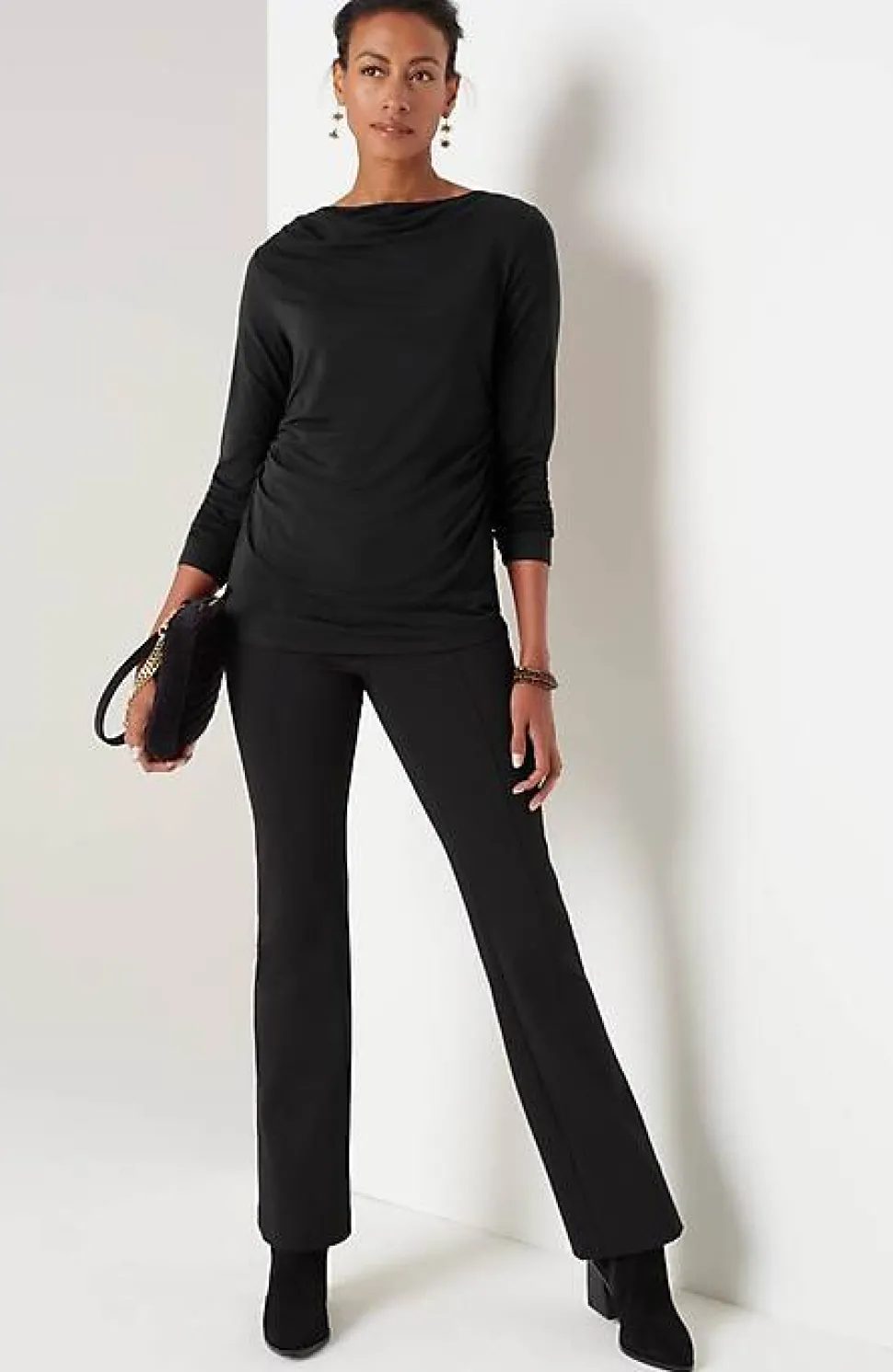 Shirred-Waist Draped Top | Jjill