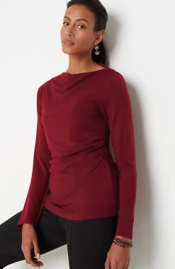 Shirred-Waist Draped Top | Jjill