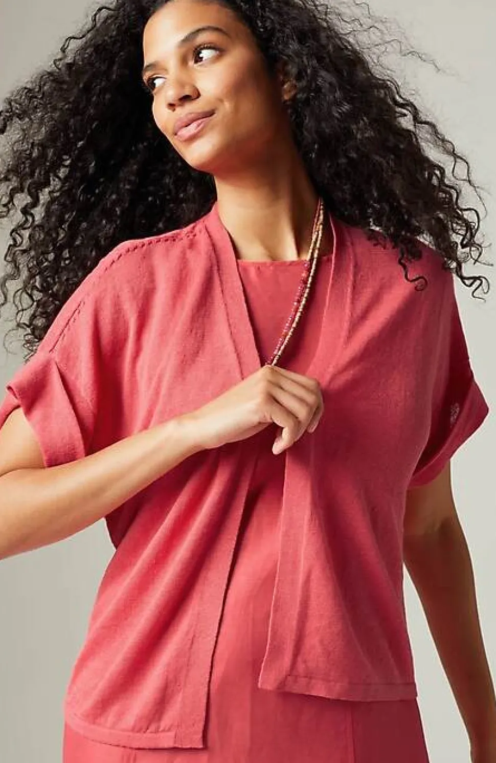Short Cuffed-Sleeve Open-Front Cardi | Jjill