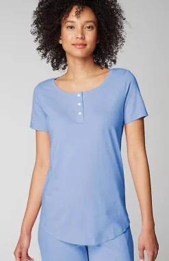 Sleep Ultrasoft Short-Sleeve Henley | Jjill