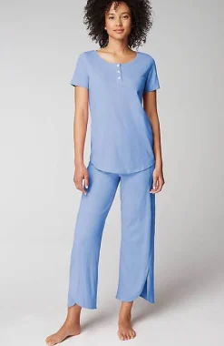 Sleep Ultrasoft Short-Sleeve Henley | Jjill