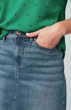 Slit-Hem Denim Skirt | Jjill