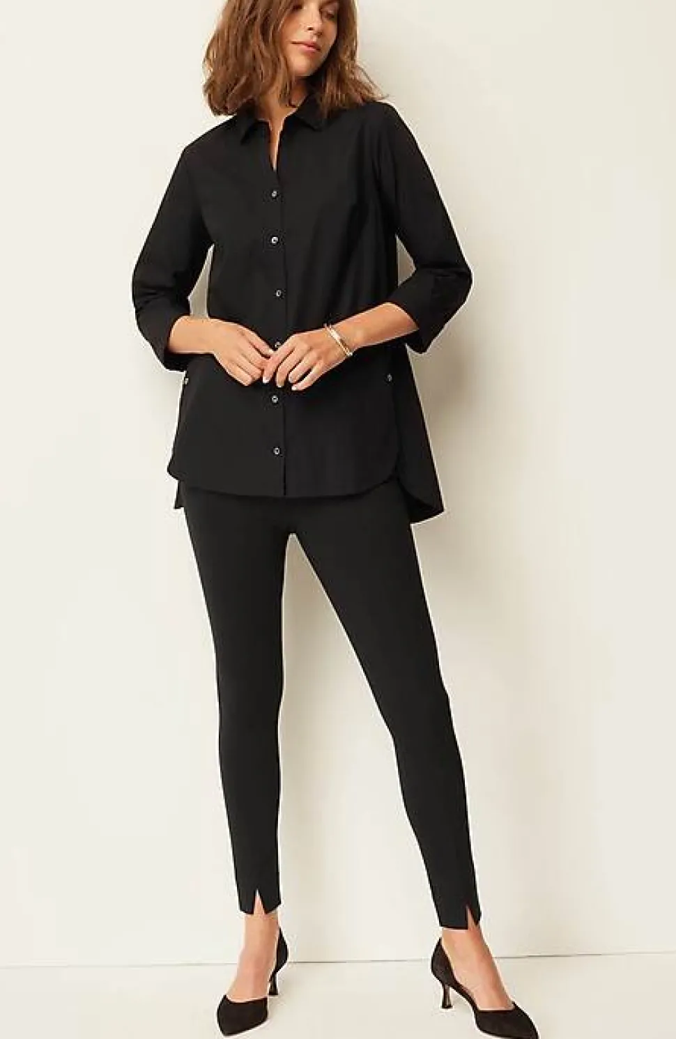 Slit-Hem Ponte Leggings | Jjill