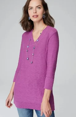 Slub Rib-Trimmed Sweater Tunic | Jjill