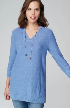 Slub Rib-Trimmed Sweater Tunic | Jjill