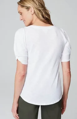 Slub-Knit Twist-Sleeve Tee | Jjill