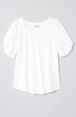 Slub-Knit Twist-Sleeve Tee | Jjill