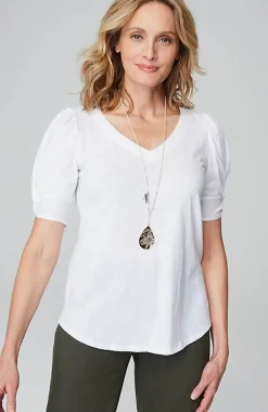 Slub-Knit Twist-Sleeve Tee | Jjill