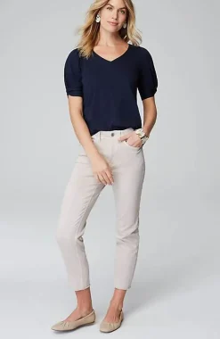 Slub-Knit Twist-Sleeve Tee | Jjill
