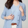 Slub-Textured Button-Front Cardi | Jjill