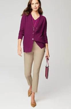 Slub-Textured Button-Front Cardi | Jjill