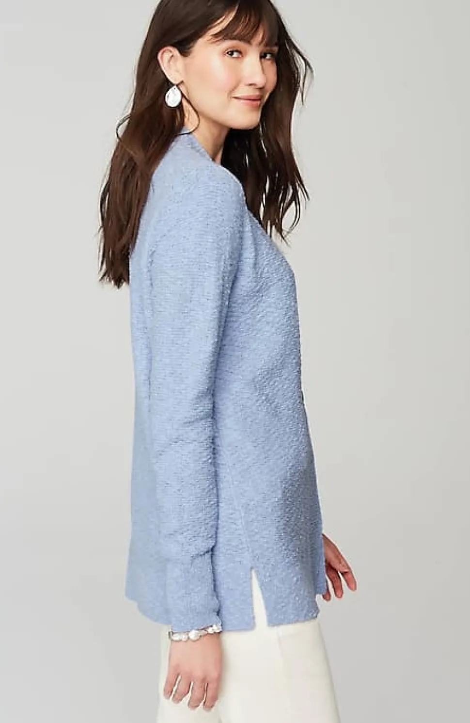 Slub-Textured Button-Front Cardi | Jjill