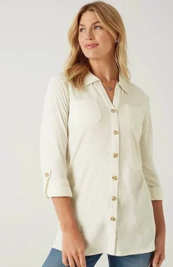 Slub-Textured Patch-Pocket Tunic | Jjill