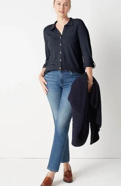 Slub-Textured Patch-Pocket Tunic | Jjill