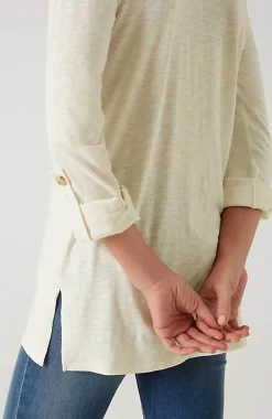 Slub-Textured Patch-Pocket Tunic | Jjill