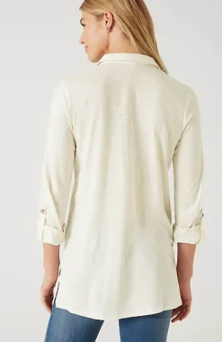 Slub-Textured Patch-Pocket Tunic | Jjill
