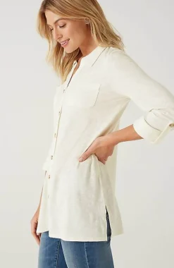 Slub-Textured Patch-Pocket Tunic | Jjill