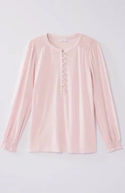Smocked Henley Top | Jjill