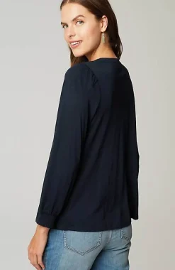 Smocked Henley Top | Jjill
