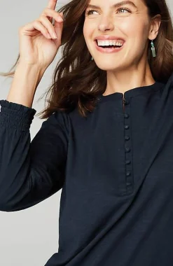 Smocked Henley Top | Jjill