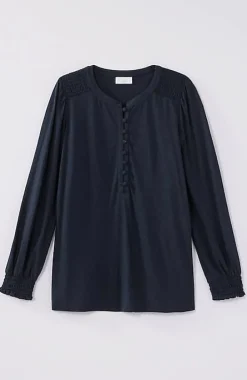 Smocked Henley Top | Jjill