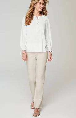 Smocked Henley Top | Jjill