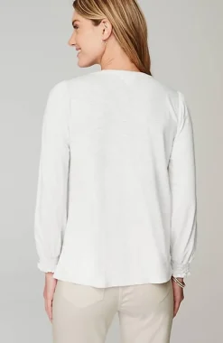 Smocked Henley Top | Jjill