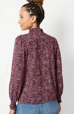 Smocked Mock-Neck Top | Jjill