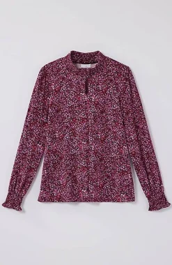 Smocked Mock-Neck Top | Jjill