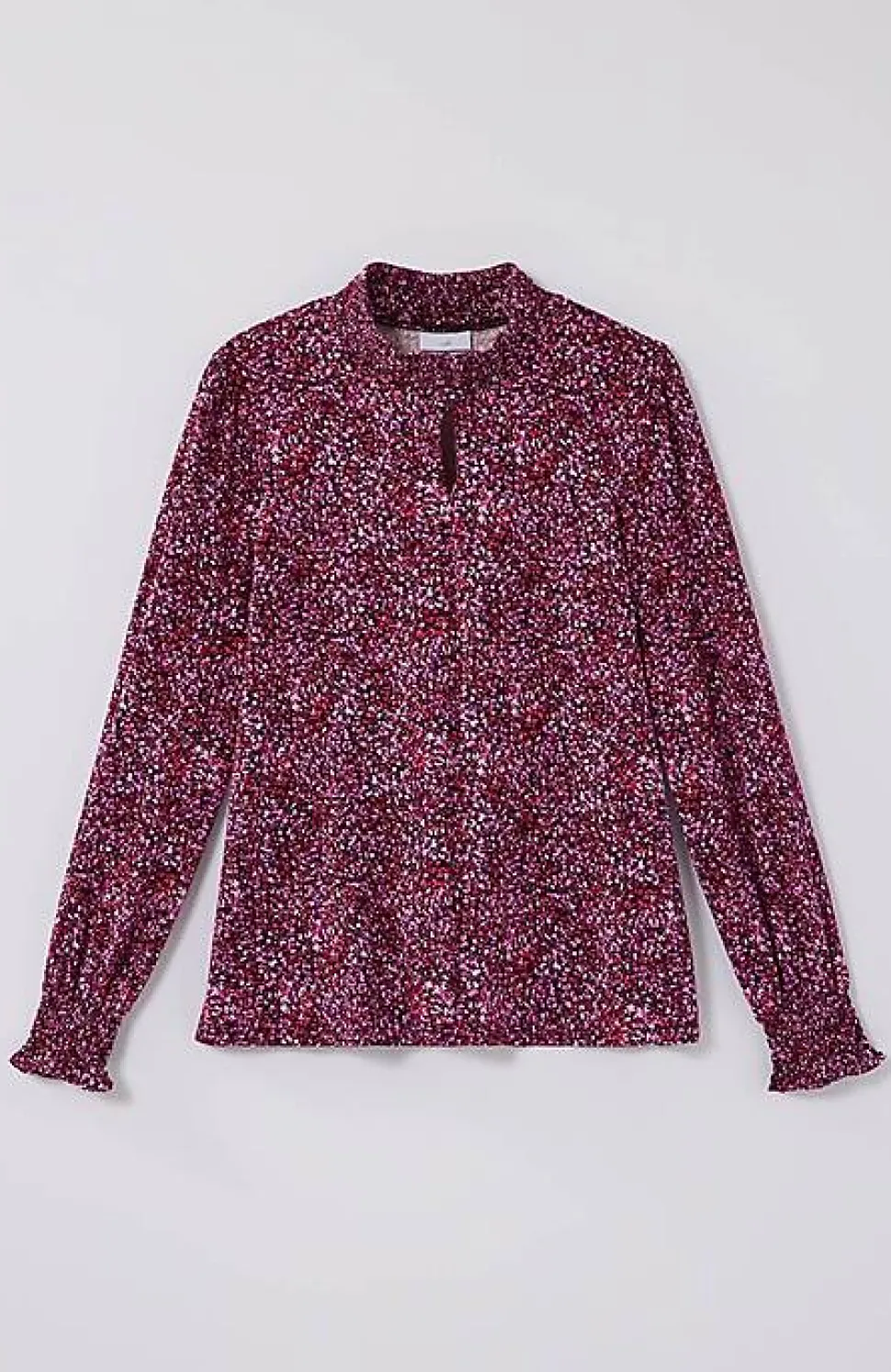 Smocked Mock-Neck Top | Jjill