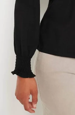 Smocked Mock-Neck Top | Jjill