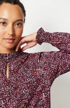Smocked Mock-Neck Top | Jjill