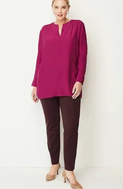 Smocked Split-Neck Tunic | Jjill