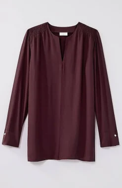 Smocked Split-Neck Tunic | Jjill