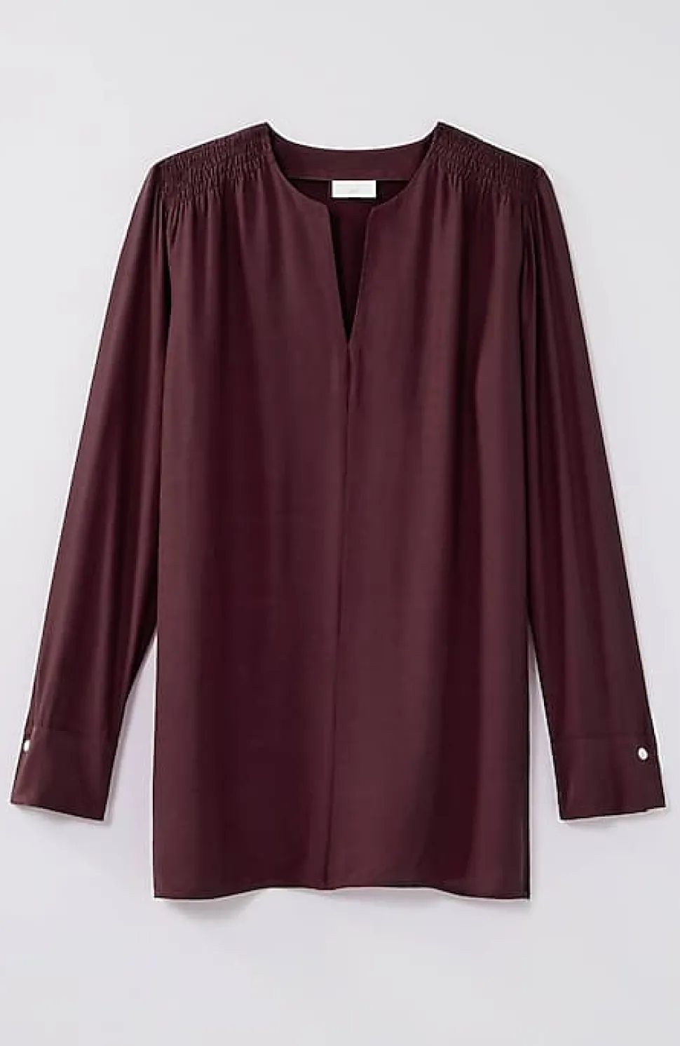 Smocked Split-Neck Tunic | Jjill