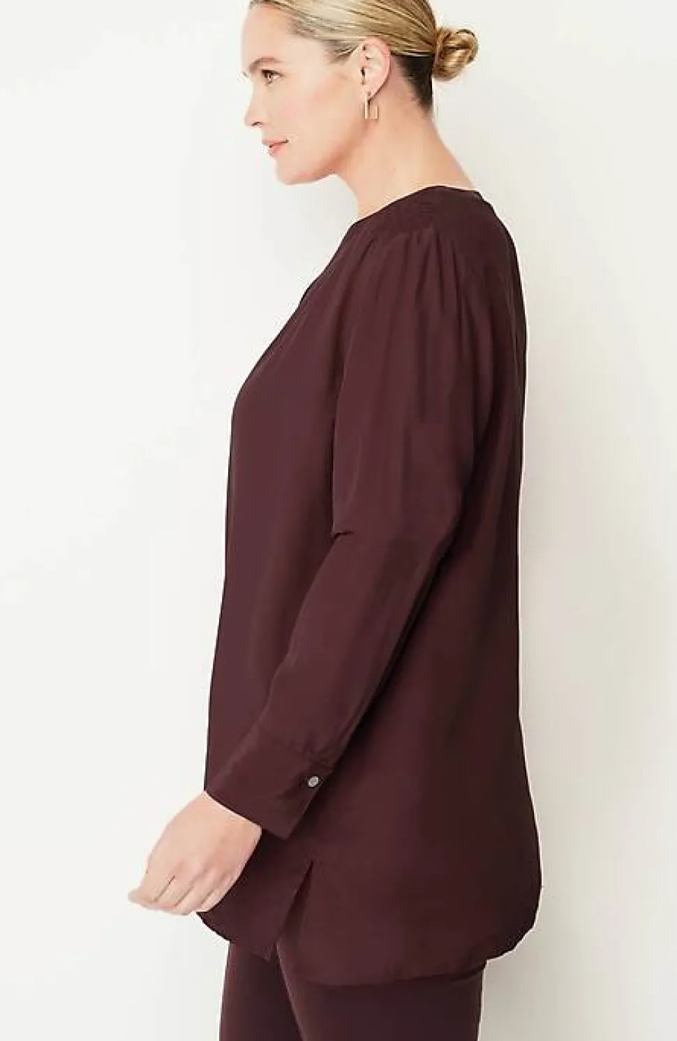 Smocked Split-Neck Tunic | Jjill
