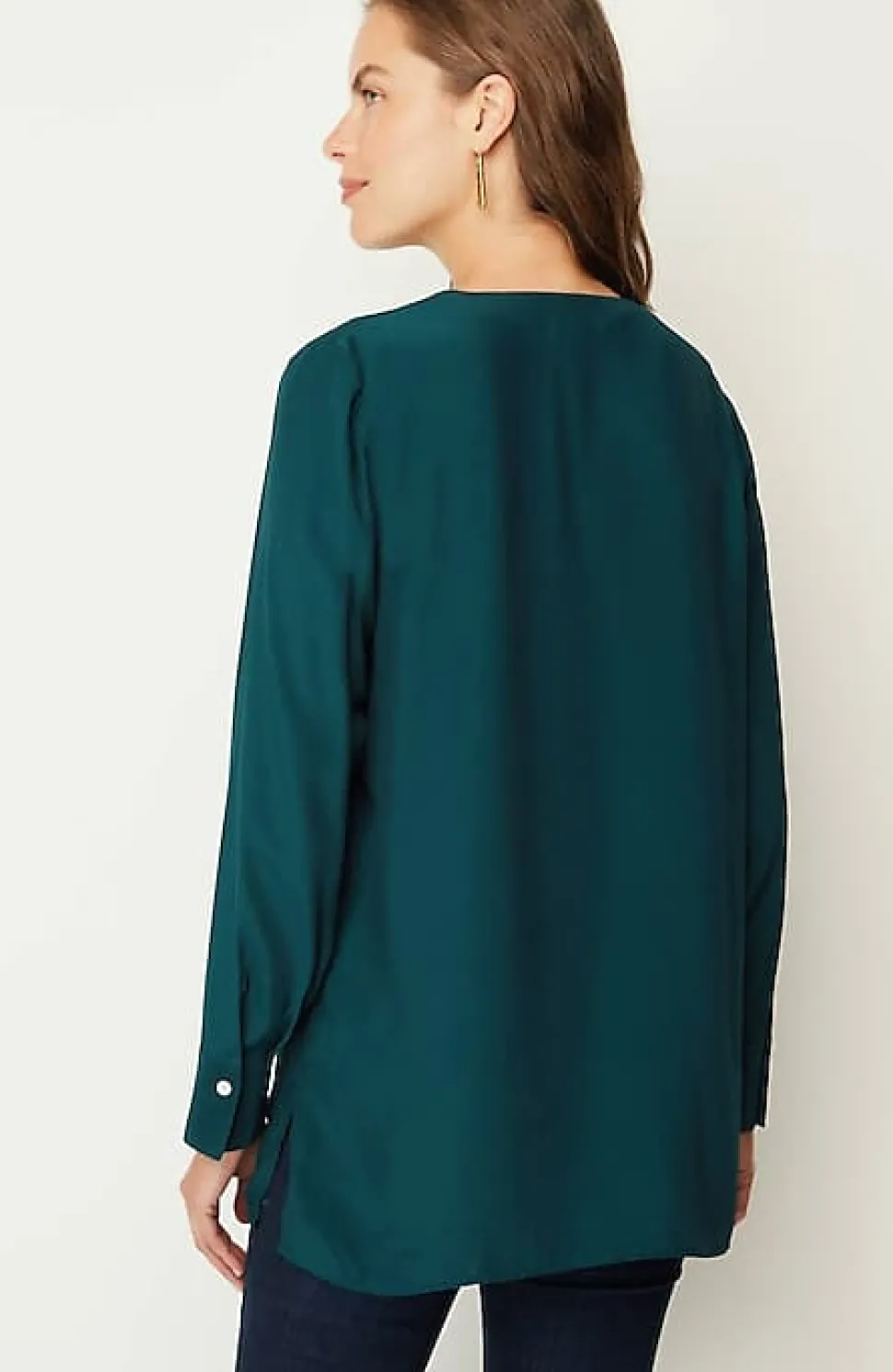 Smocked Split-Neck Tunic | Jjill