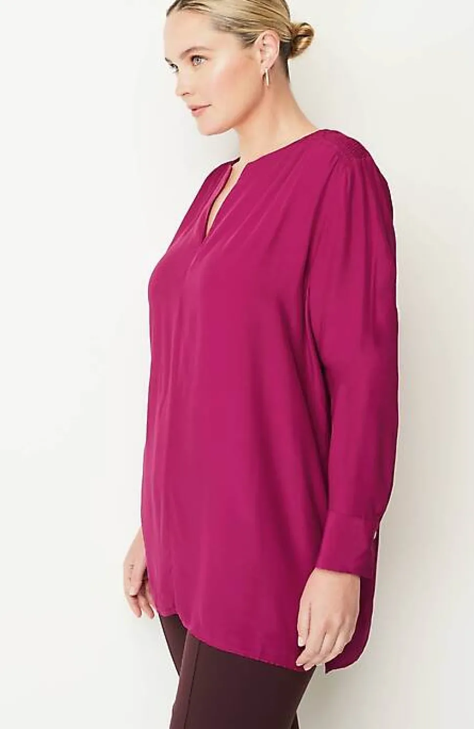 Smocked Split-Neck Tunic | Jjill