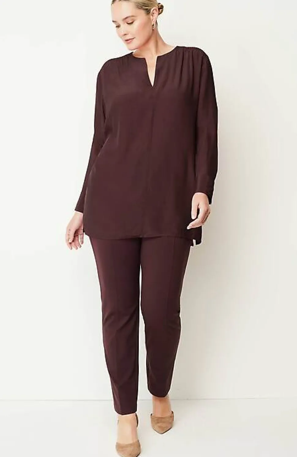 Smocked Split-Neck Tunic | Jjill