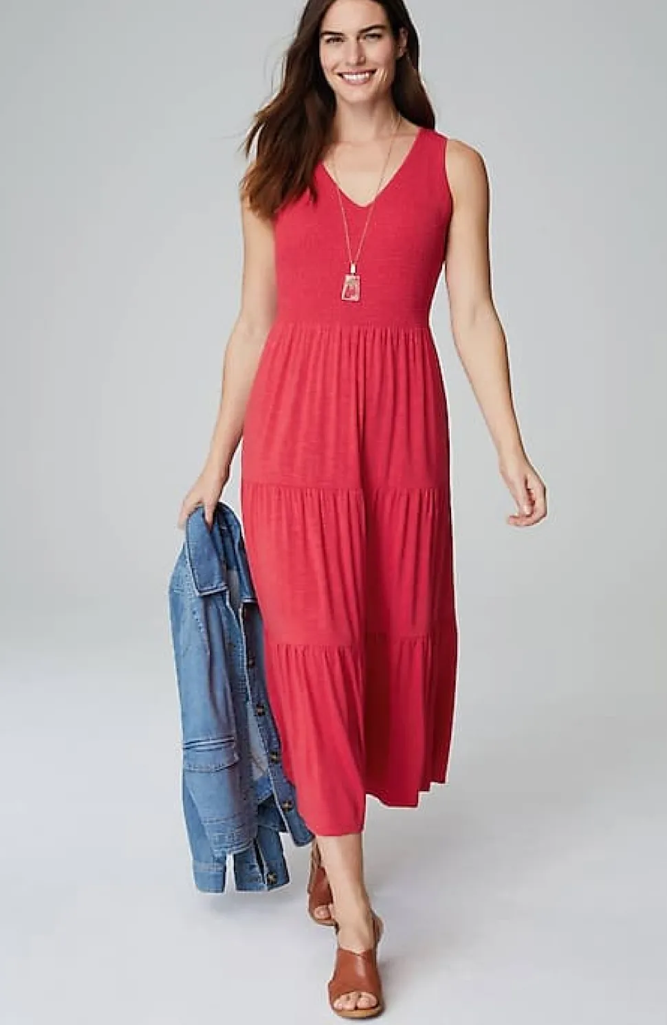 Smocked Tiered Midi Dress | Jjill