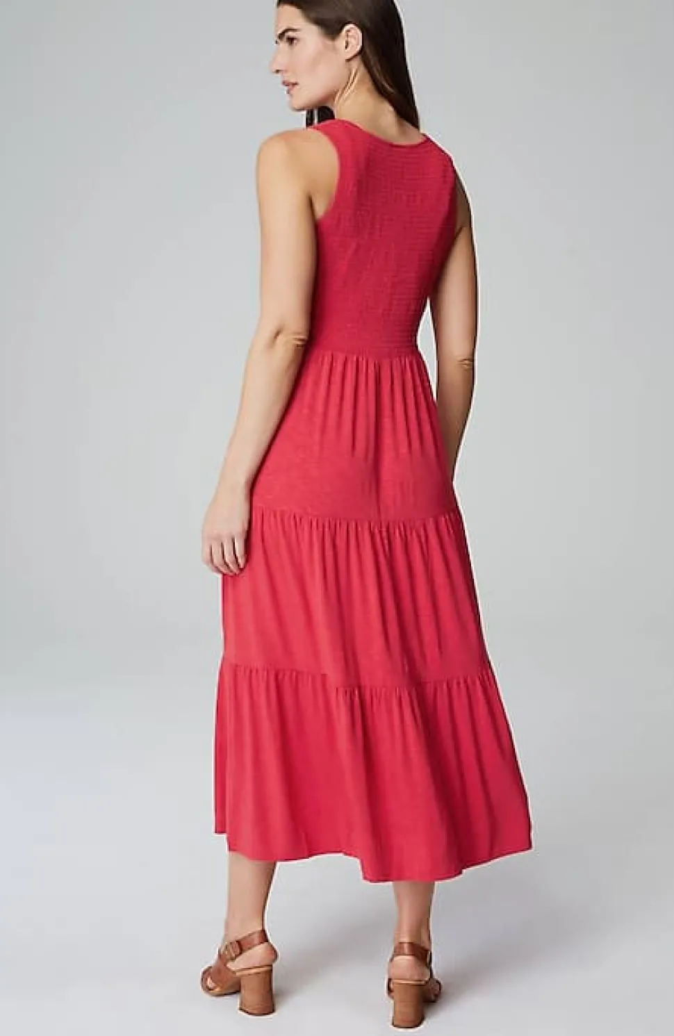 Smocked Tiered Midi Dress | Jjill