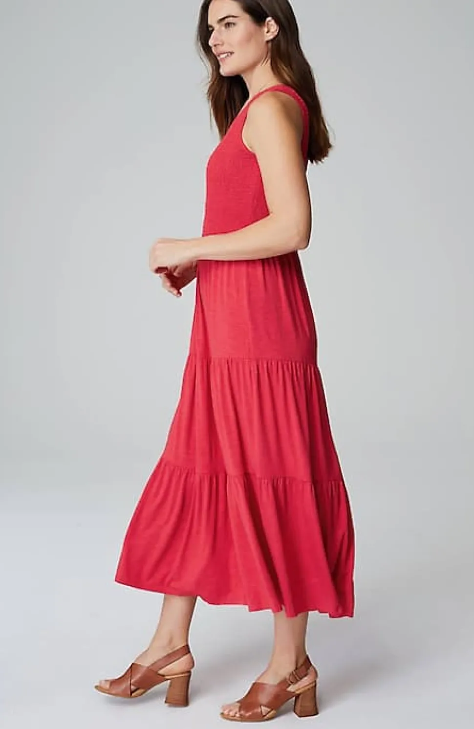 Smocked Tiered Midi Dress | Jjill