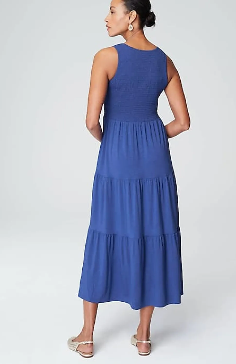 Smocked Tiered Midi Dress | Jjill