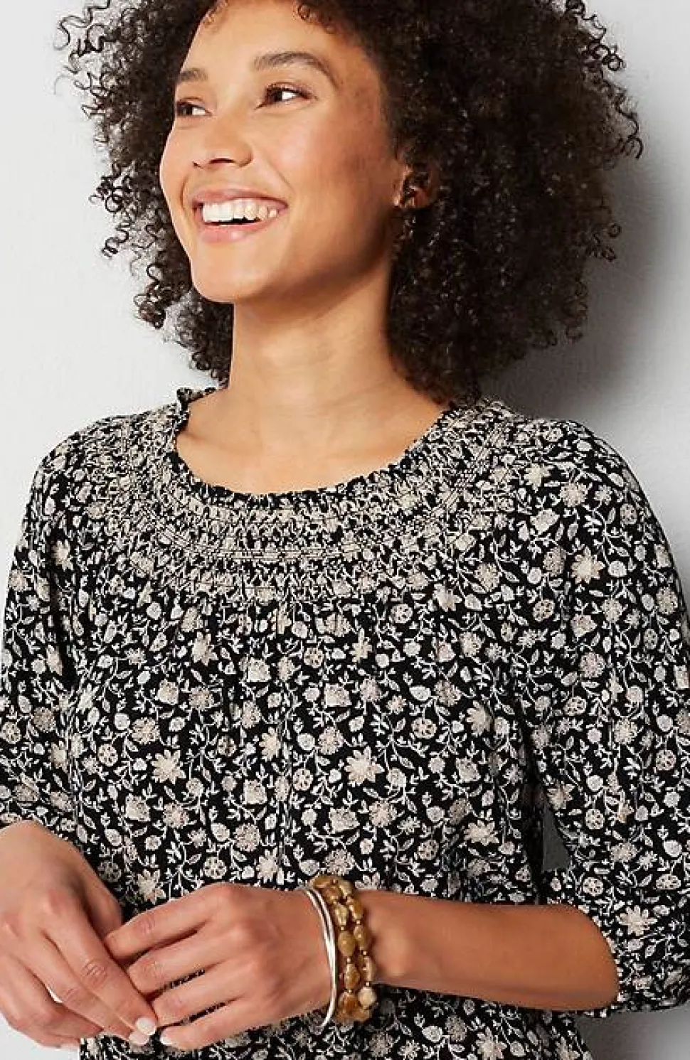 Smocked Two-Way A-Line Top | Jjill