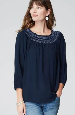 Smocked Two-Way A-Line Top | Jjill